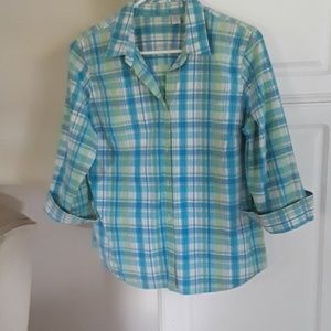 Izod button down blouse large